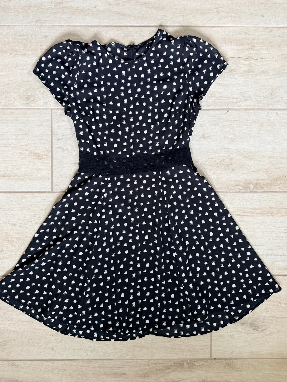 Black Fit-and-Flare Dress with White “specks” from Aqua